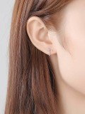 Pendientes de plata de ley 925 con cruz de moda.