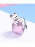 Encantos lindos del gato de plata 925