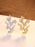 Broches de plata de ley 925 con perla artificial Cubic Zirconia Trendy Small Tree