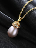 Collar de plata de ley con perlas naturales de agua dulce de 9-10 mm