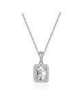 Collar minimalista geométrico de plata de ley 925 con circonitas cúbicas
