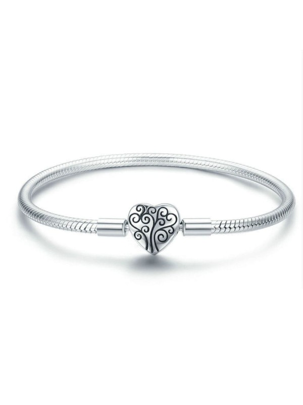 Pulsera de cadena de corazón lindo de plata 925