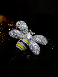 Broche lindo de abeja de circonita cúbica de latón