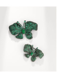 Broche vintage de mariposa de diamantes de imitación de latón