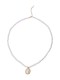 Collar minimalista redondo de perlas de agua dulce de oro laminado