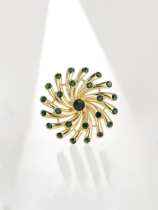 Broche vintage de flor de diamantes de imitación de aleación