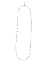 Collar minimalista geométrico de múltiples hebras con perlas de agua dulce de oro laminado