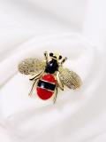 Broche lindo de abeja de esmalte de circonita cúbica de latón