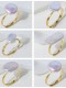 Anillo de banda minimalista irregular de perla de agua dulce de oro laminado