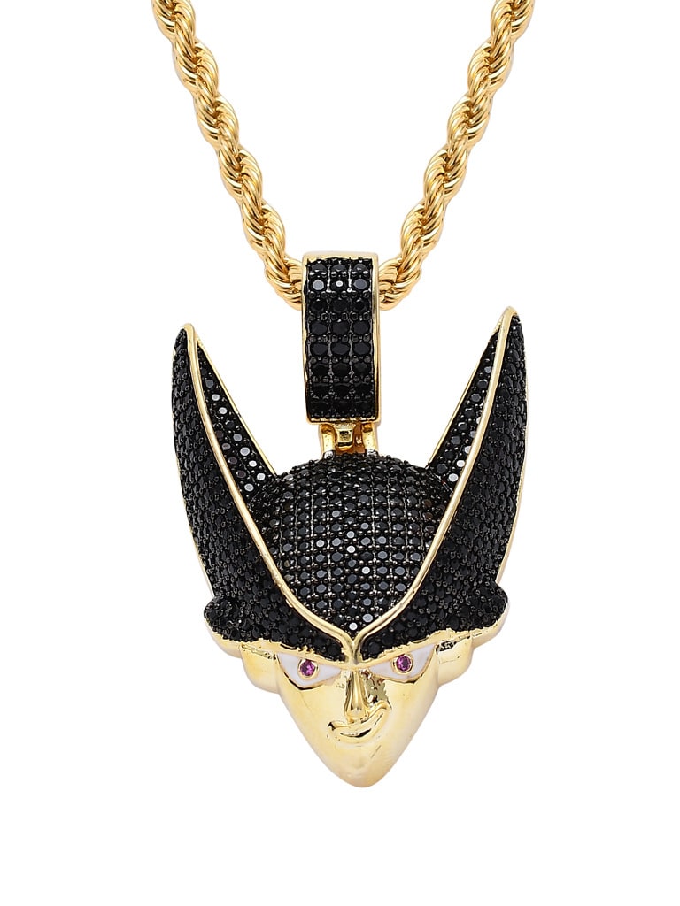Latón Cubic Zirconia Anime personajes Hip Hop Collar