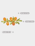 Aleación vidrio piedra flor tendencia pintada naranja bayas limón fruta hojas broche