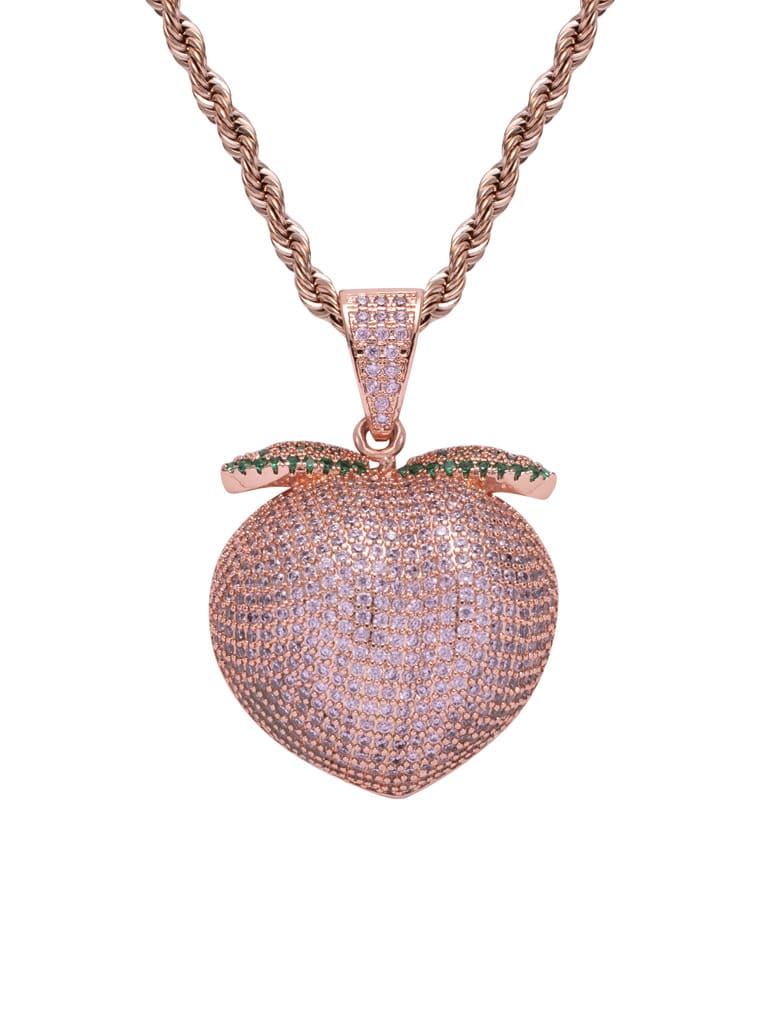 Collar Friut Hip Hop de oro laminado con circonitas cúbicas