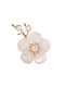 Broche de tendencia de flor de concha de perla de agua dulce de aleación