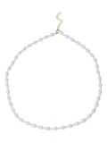 Collar minimalista redondo de perlas de agua dulce de oro laminado