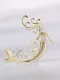 Broche Sirena Tendencia Latón Zirconia Cúbico