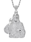 Collar religioso de hip hop con circonita cúbica de oro laminado