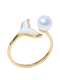 Anillo de banda minimalista con cola de pez y concha de oro laminado