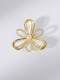 Broche Flor Tendencia Latón Zirconia Cúbica