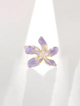 Broche vintage de flor de esmalte de aleación