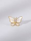 Broche de mariposa de concha de latón