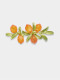 Aleación vidrio piedra flor tendencia pintada naranja bayas limón fruta hojas broche