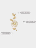 Broche de flor de concha de agua de mar de latón