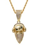 Collar de oro laminado con circonita cúbica Avatar Hip Hop