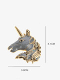 Aleación Rhinestone Esmalte Caballo Vintage Unicornio Broche