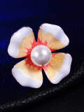 Broche de tendencia de flor de esmalte de aleación