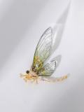 Broche lindo de libélula de acrílico de latón