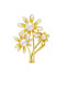 Broche minimalista de flor de esmalte de latón