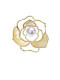 Broche de flor de concha de latón