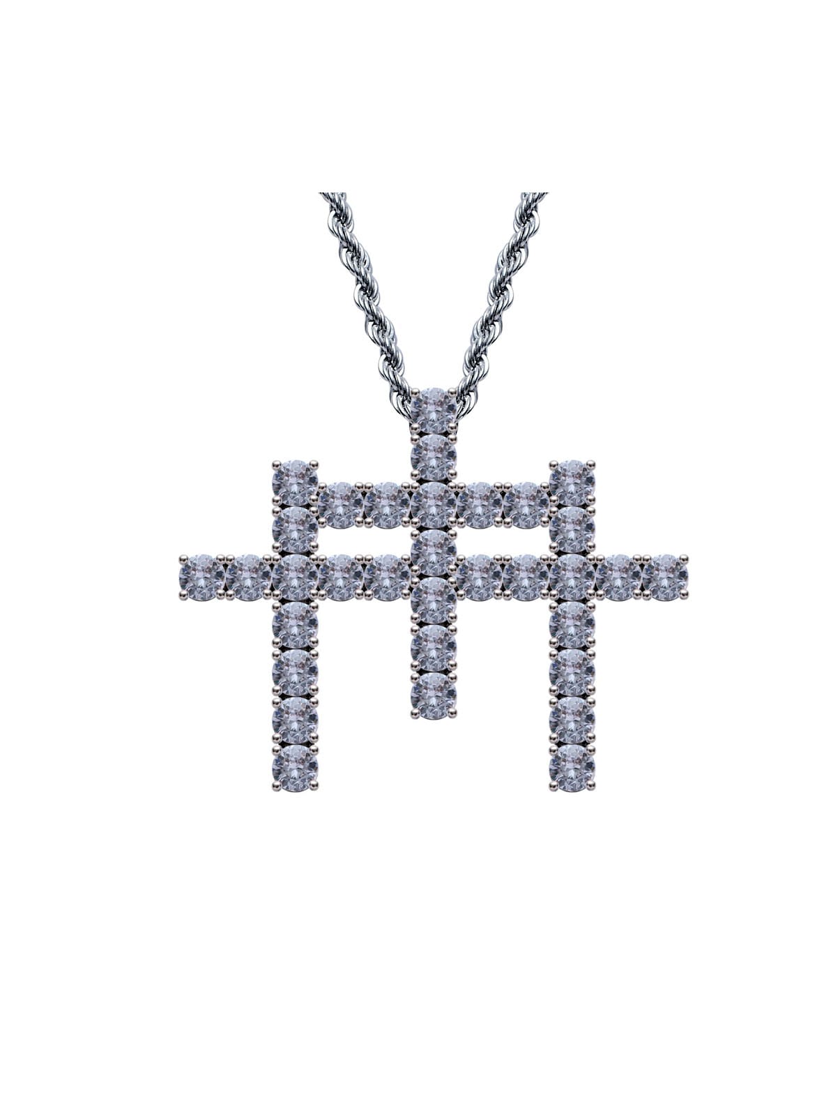 Collar de Hip Hop con Cruz de Zirconia Cúbica de oro laminado