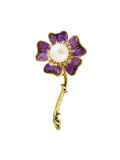 Broche vintage de flor de esmalte de aleación