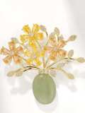 Broche delicado de flor de perla de agua dulce de aleación