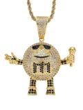 Collar de hip hop con frijoles Mai Pa M de oro laminado y circonita cúbica