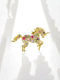 Aleación Cubic Zirconia Horse Dainty Broche