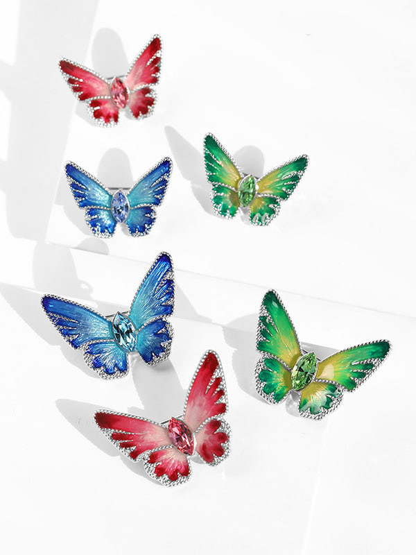 Broche de tendencia de mariposa de esmalte de aleación