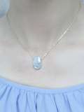 Collar minimalista geométrico de perlas de agua dulce de oro laminado