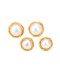 Arete minimalista geométrico con perla de imitación de oro laminado