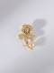 Broche Flor Tendencia Latón Zirconia Cúbica
