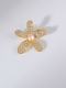 Broche Flor Tendencia Latón Zirconia Cúbica