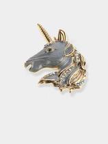 Aleación Rhinestone Esmalte Caballo Vintage Unicornio Broche