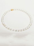 Collar minimalista redondo de perla de concha de oro laminado