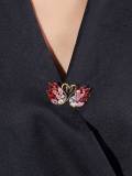 Broche de lujo de cisne de circonita cúbica de latón