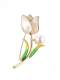 Broche de tendencia de flor de esmalte de circonita cúbica de latón