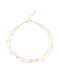 Collar minimalista redondo de perlas de agua dulce de oro laminado con varios hilos