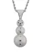 Collar de hip hop con muñeco de nieve blanco y circonita cúbica de oro laminado