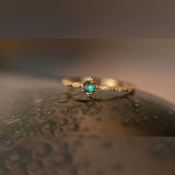 Anillo abierto con diamantes de imitación artificiales, chapado en cobre geométrico, estilo INS, 1 pieza