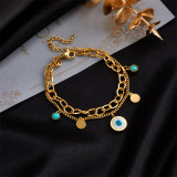 Pulseras Basic Eye Titanio Acero Chapado En Oro 1 Pieza